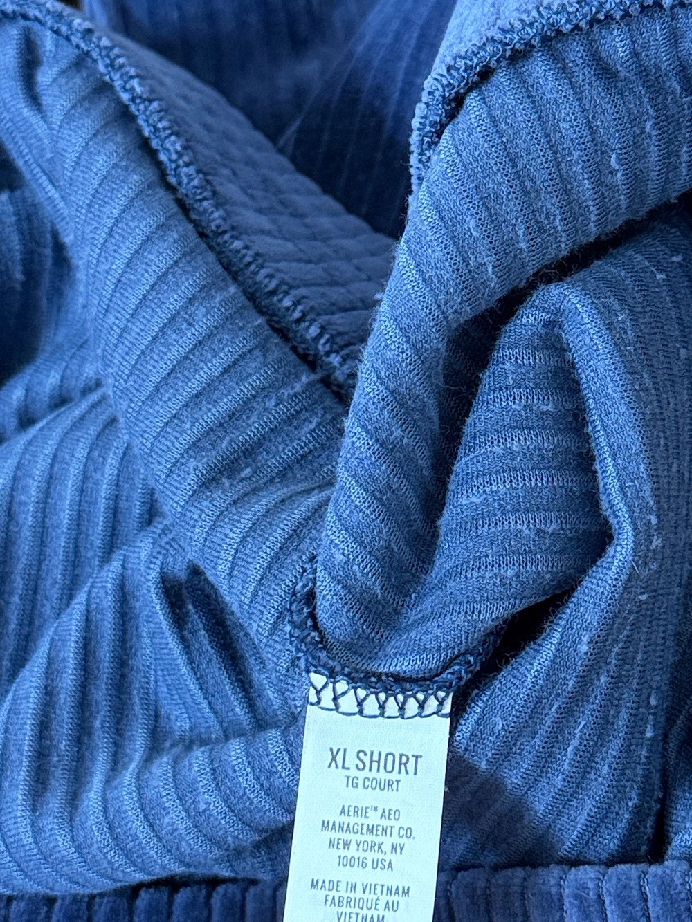 Aerie Blue Groove-On Velour High Waisted Flare Ribbed Pants - Picture 7 of 8